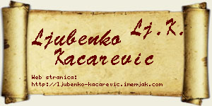 Ljubenko Kačarević vizit kartica